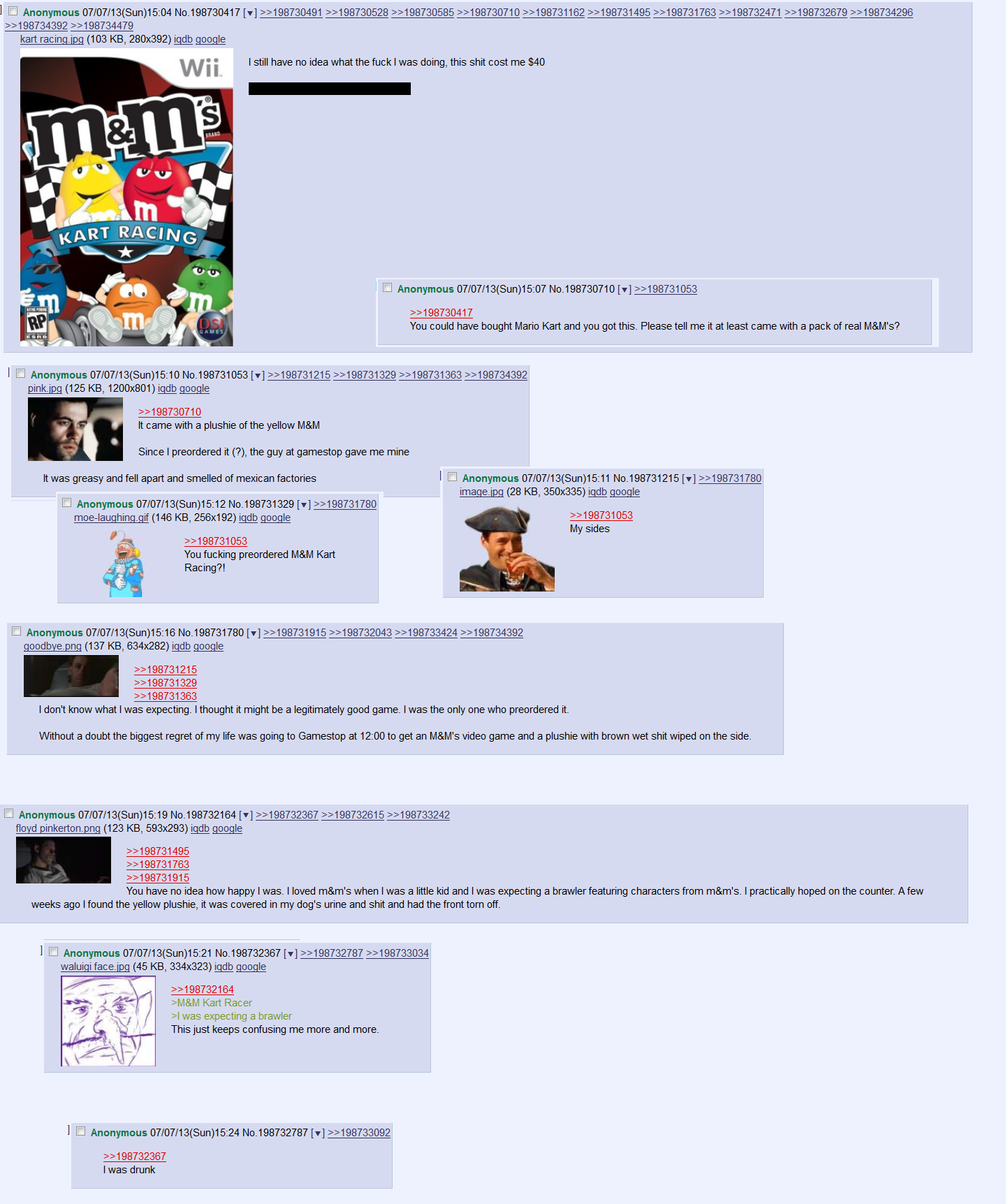 Anon buys M&M Kart racing