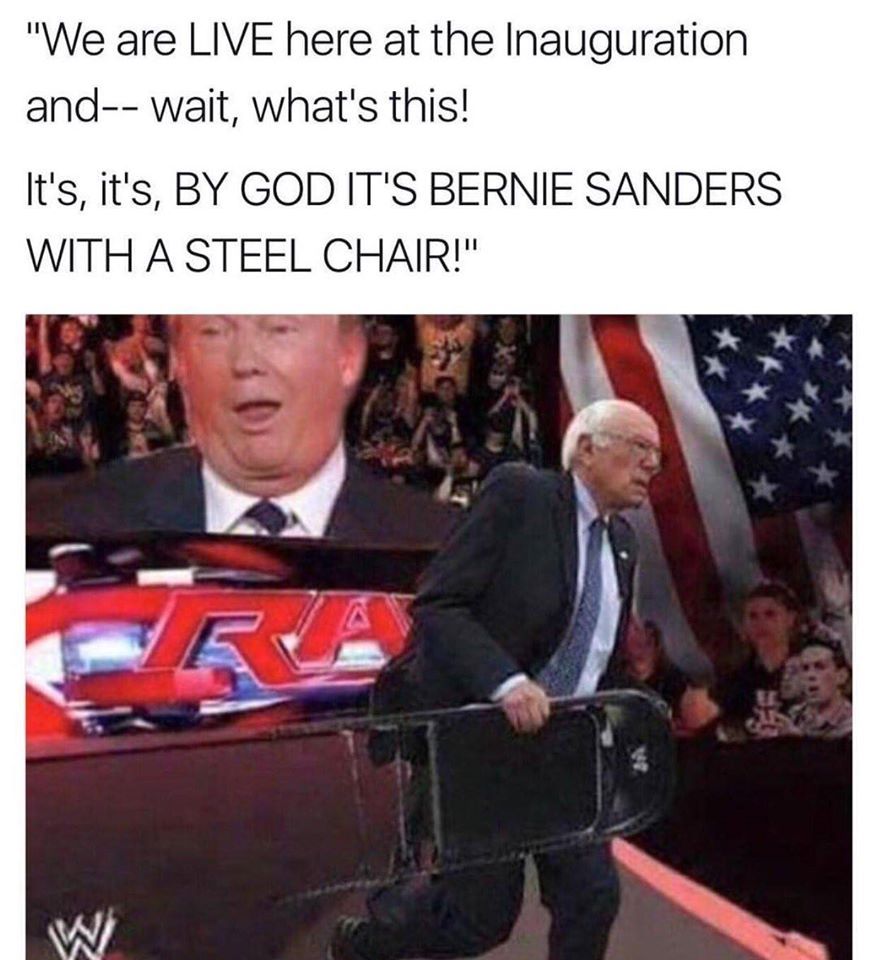 anouncers voice* Lets see if he can stump the Trump or feel the Bern