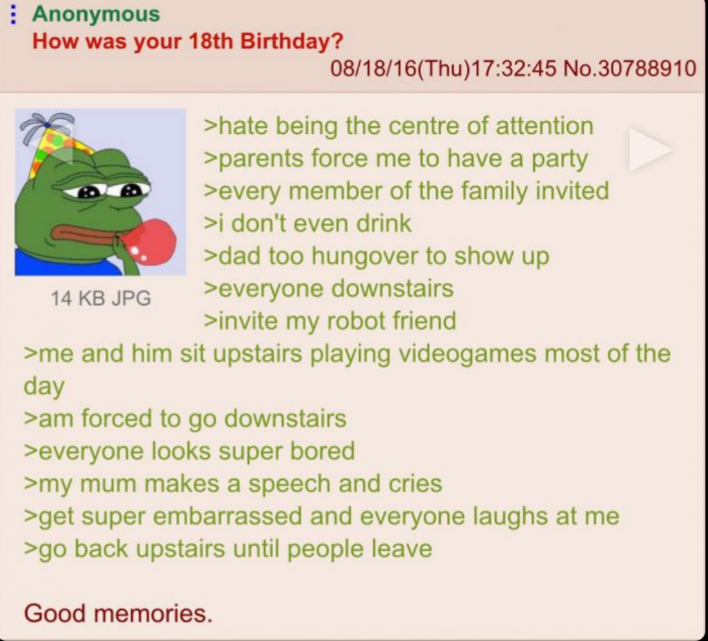 Anon shares some fond birthday memories