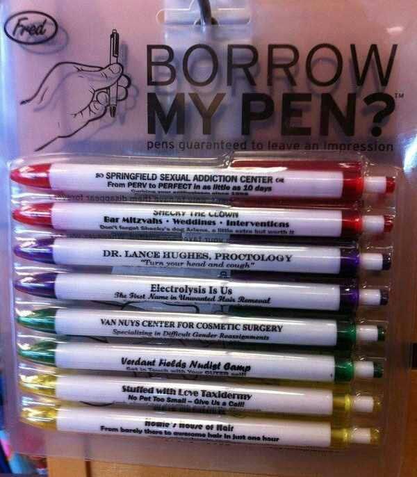 Next time you hand a pen to a Friend, give them one of these...