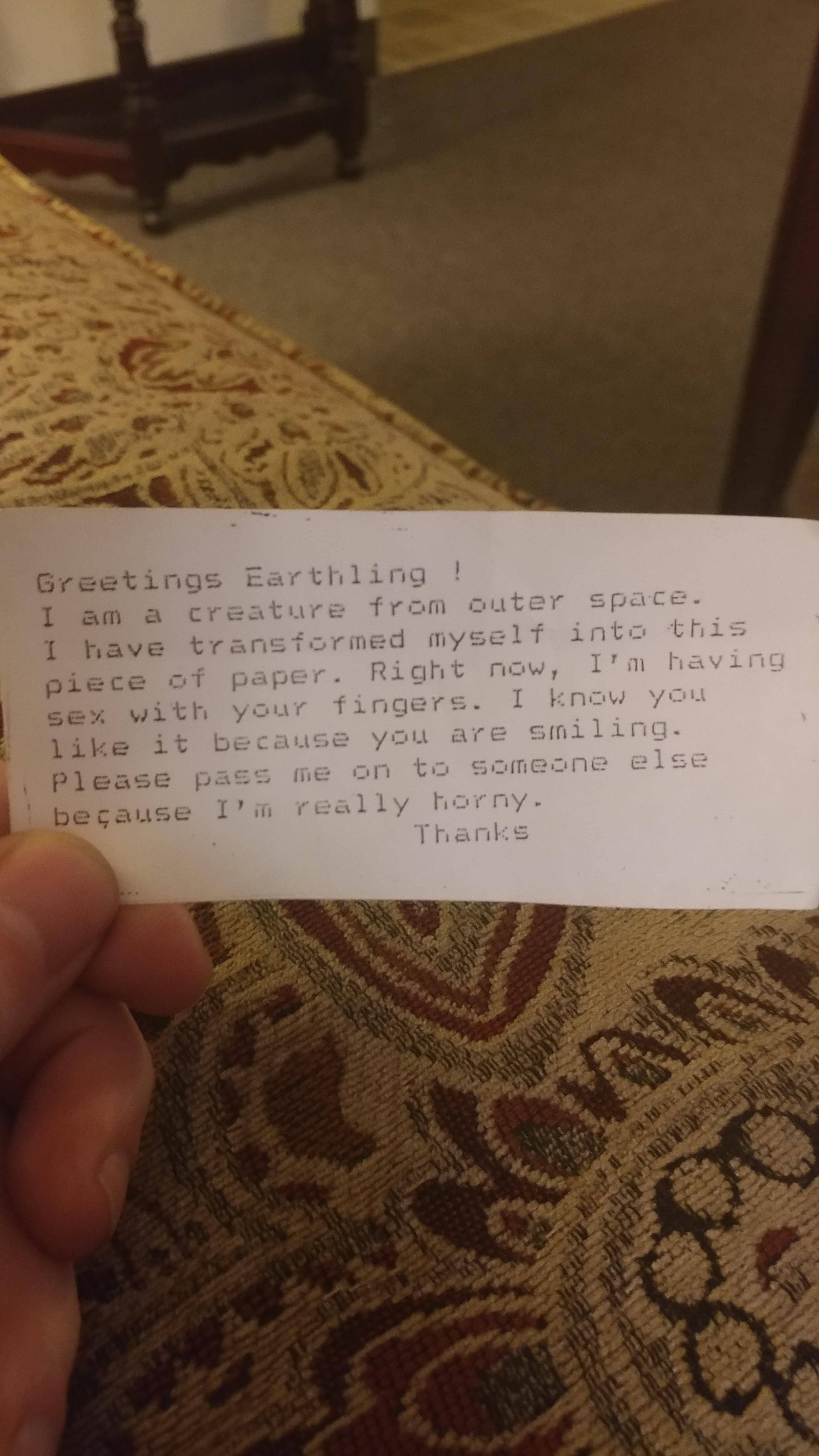 Stranger handed me this today