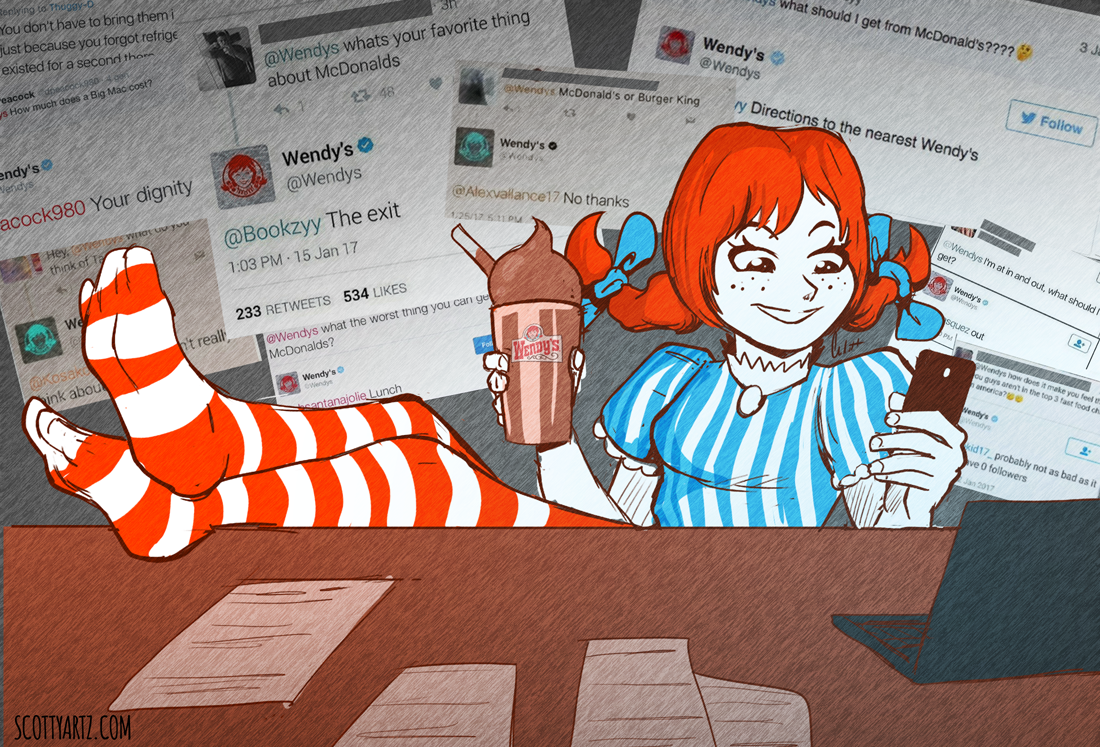 This is what I imagine when I first saw Wendy's official Twitter.