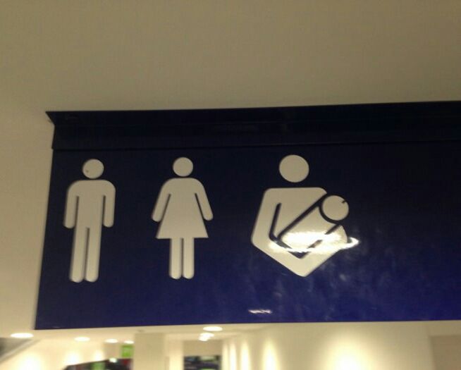 A separate bathroom for the well-endowed gentleman