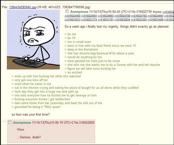 Anon loses his virginity