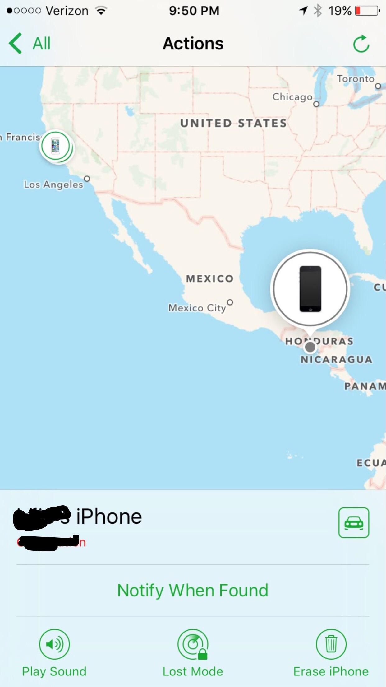 bad news...iPhone was lost in the SF Bay Area; good news...it was located; bad news...