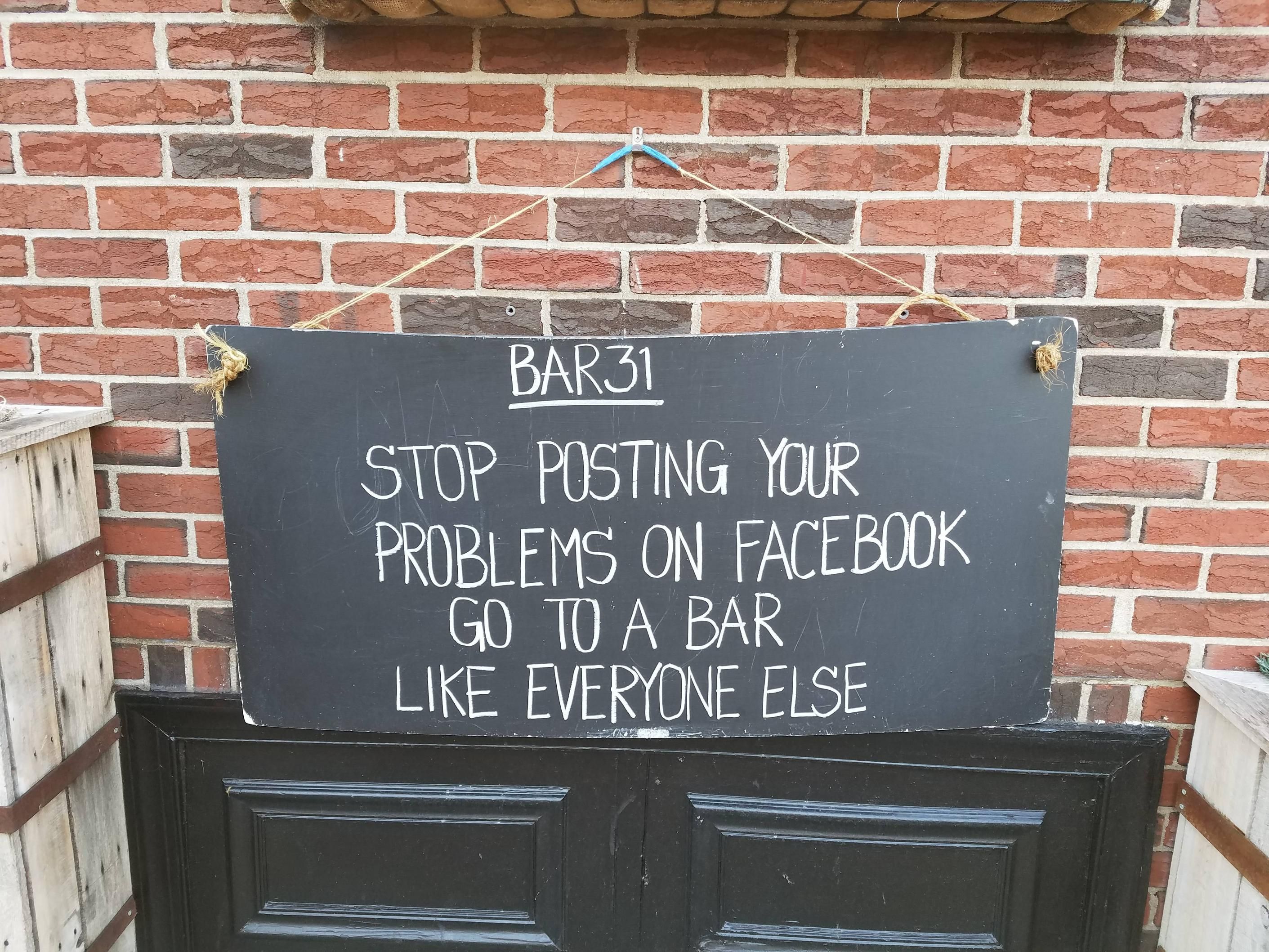 Sign at the local watering hole