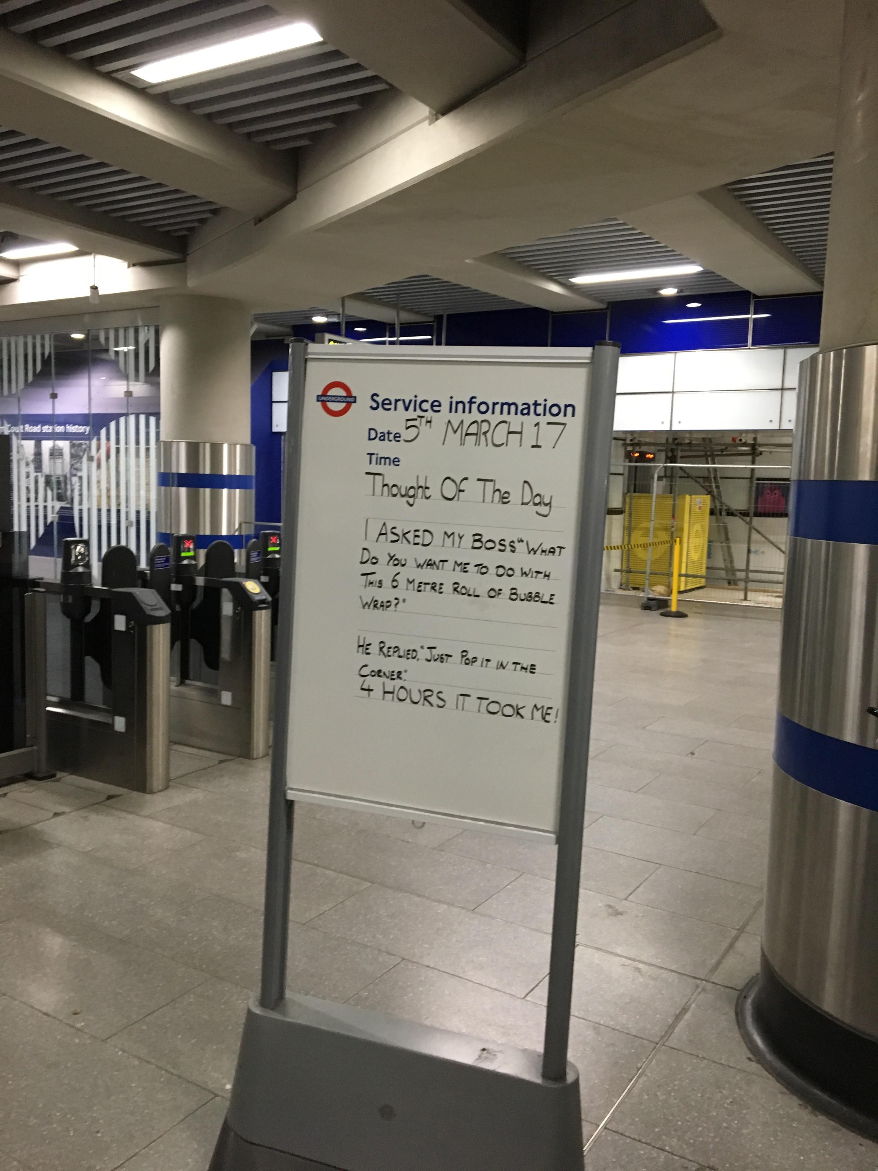 Yesterday on the London Underground.