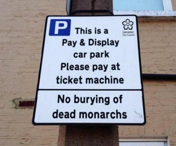 Leicester has installed a new sign in the car park where the remains of Richard III were found.
