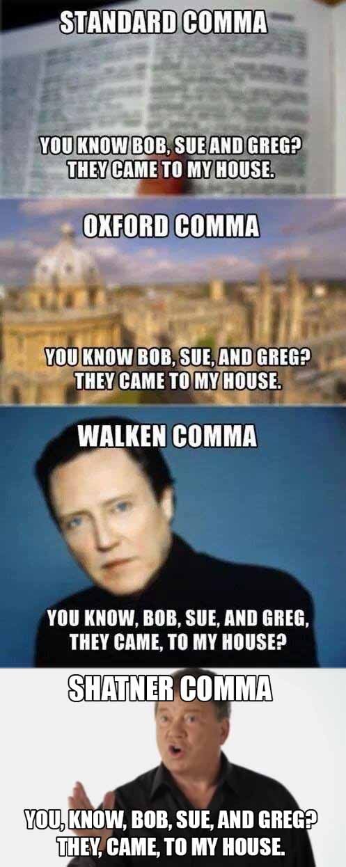 The Shatner Comma.....
