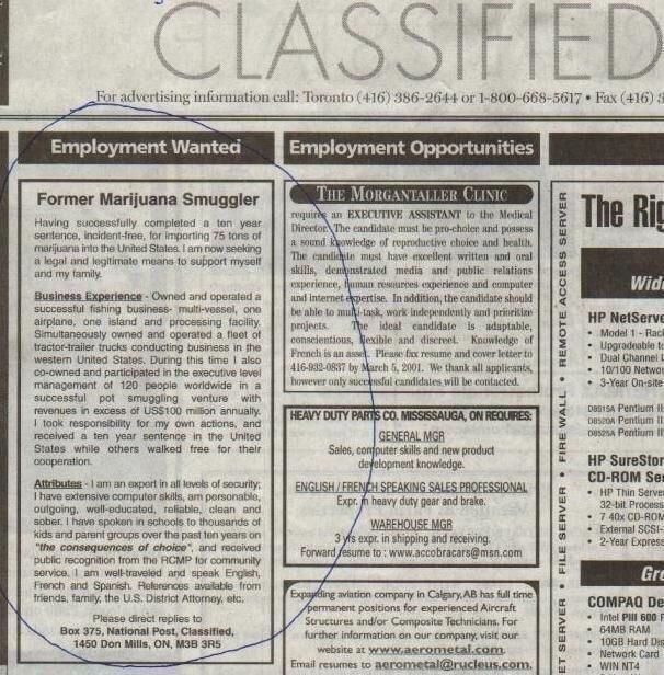 Best Job Wanted Ad Ever?