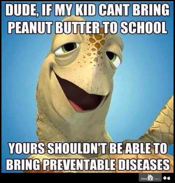 My kid can't bring peanut butter to school?