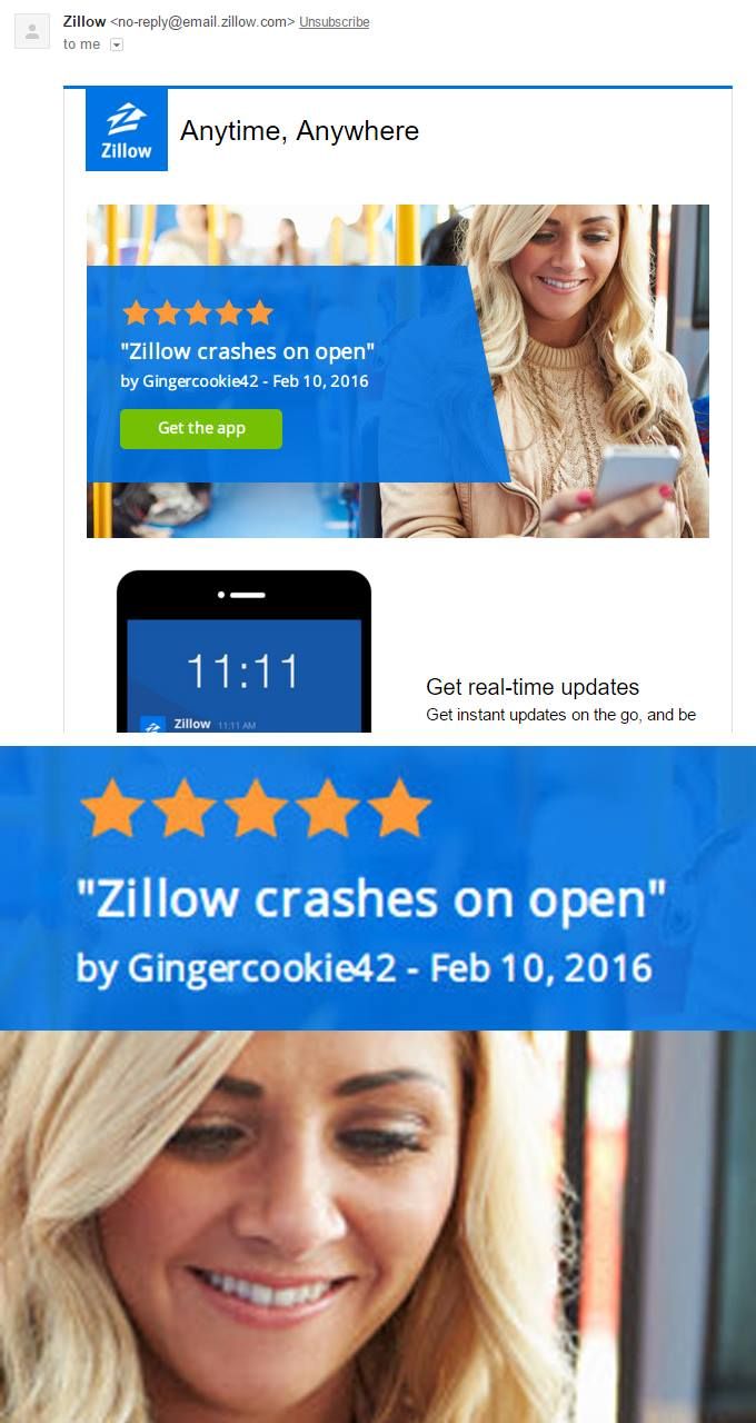 "Zillow crashes on open"