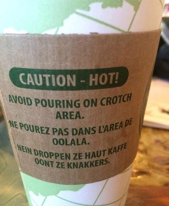 The French and German on this cup looks questionable...