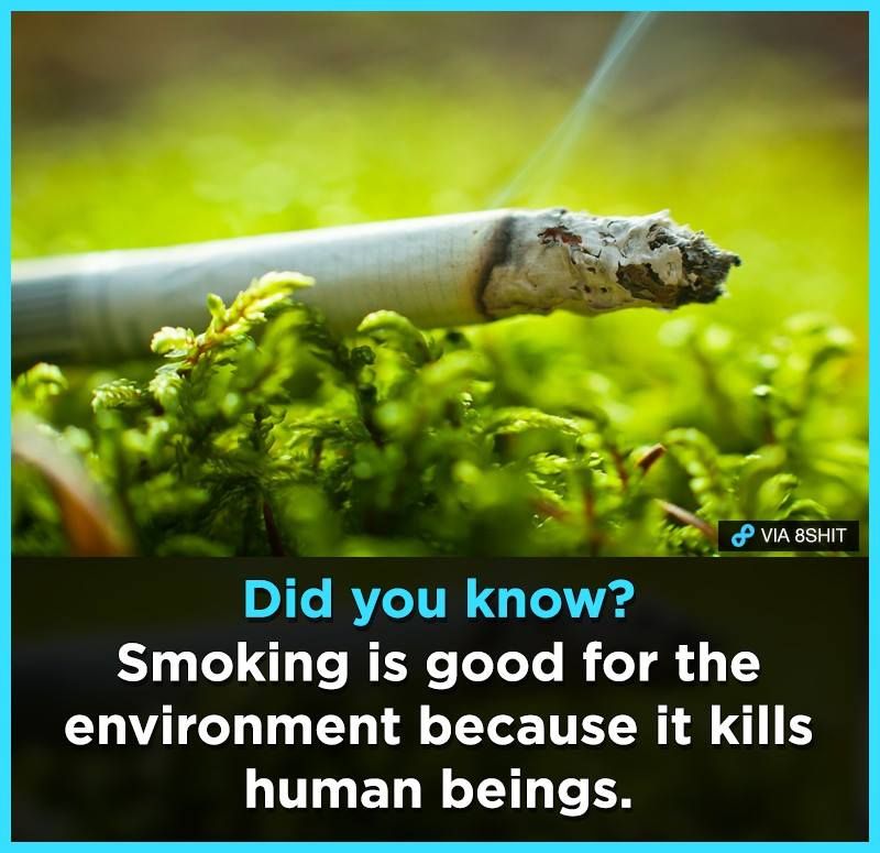 Smoking is good for the environment...