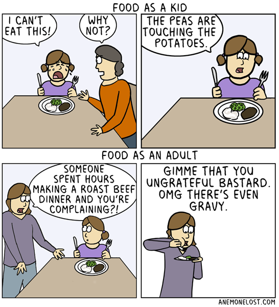 Food as a kid vs. food as an adult
