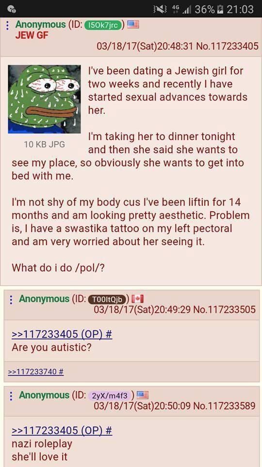 hiddenlol, otherwise known as /pol/ gets a girlfriend