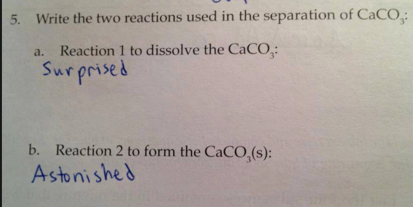 My 7th grade Chemistry exam responses