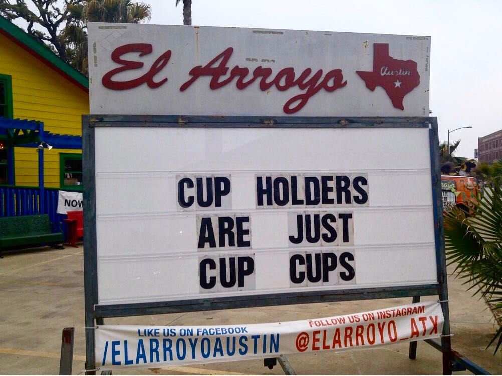 The El Arroyo sign's mic is on.