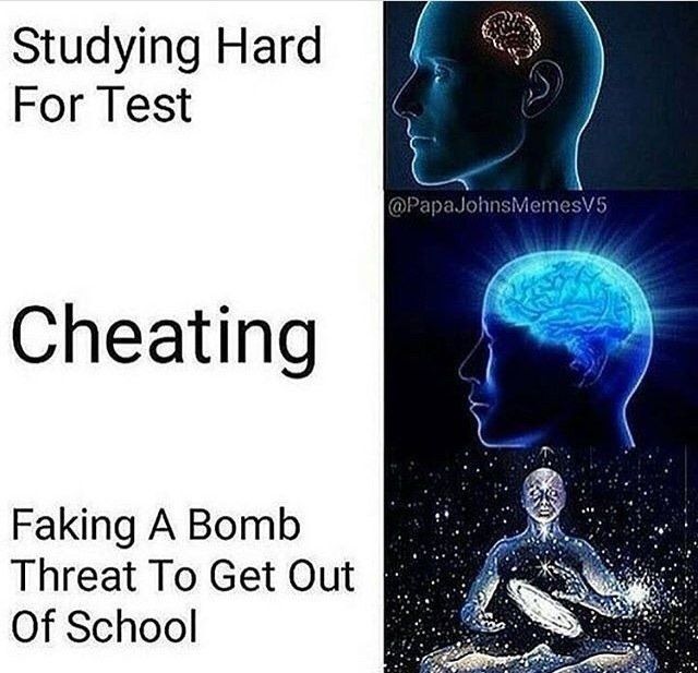 Bomb the school to not bomb the test