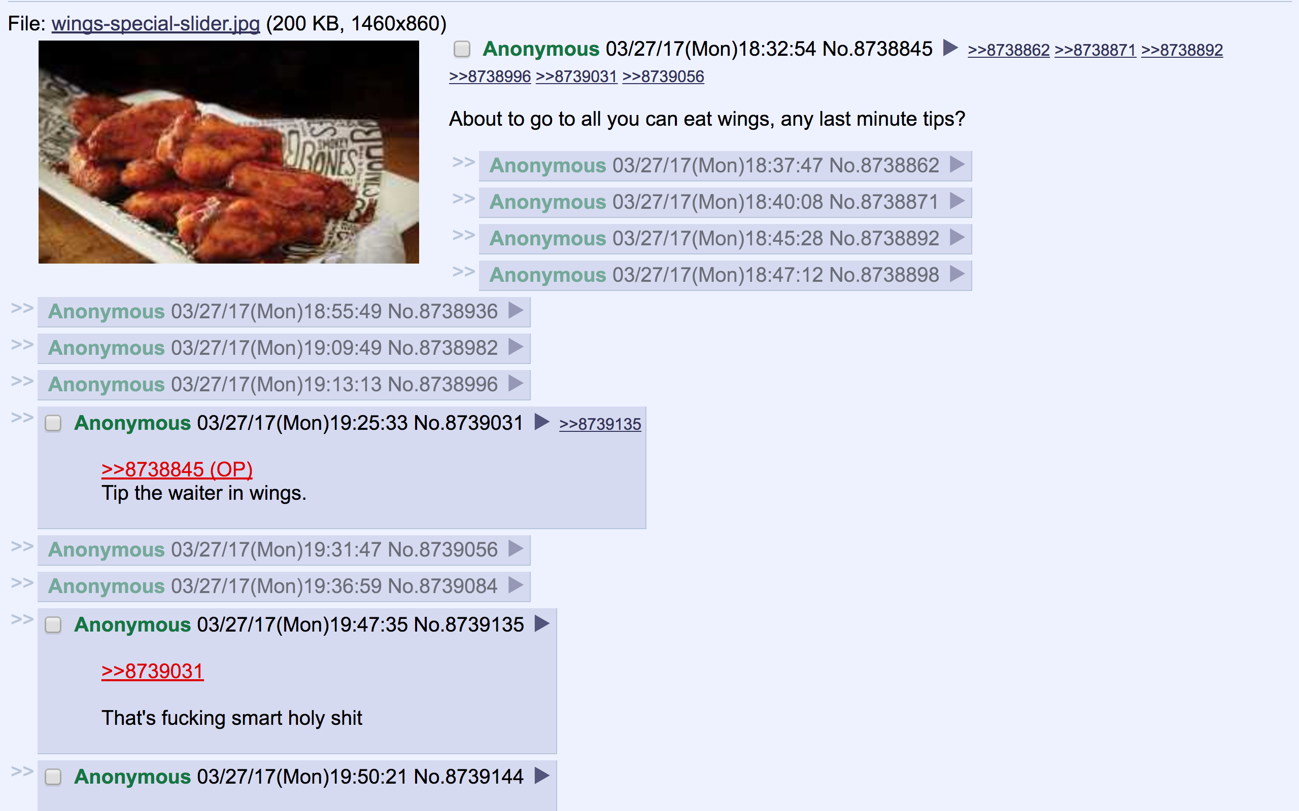 Anon finds the best way to tip the waiter