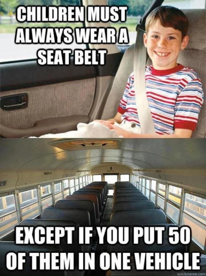 Except for the front two seats where the teachers sit...mmmm