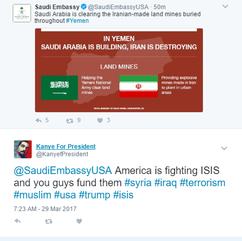 Kanye ripping into the Saudis like Trump promised