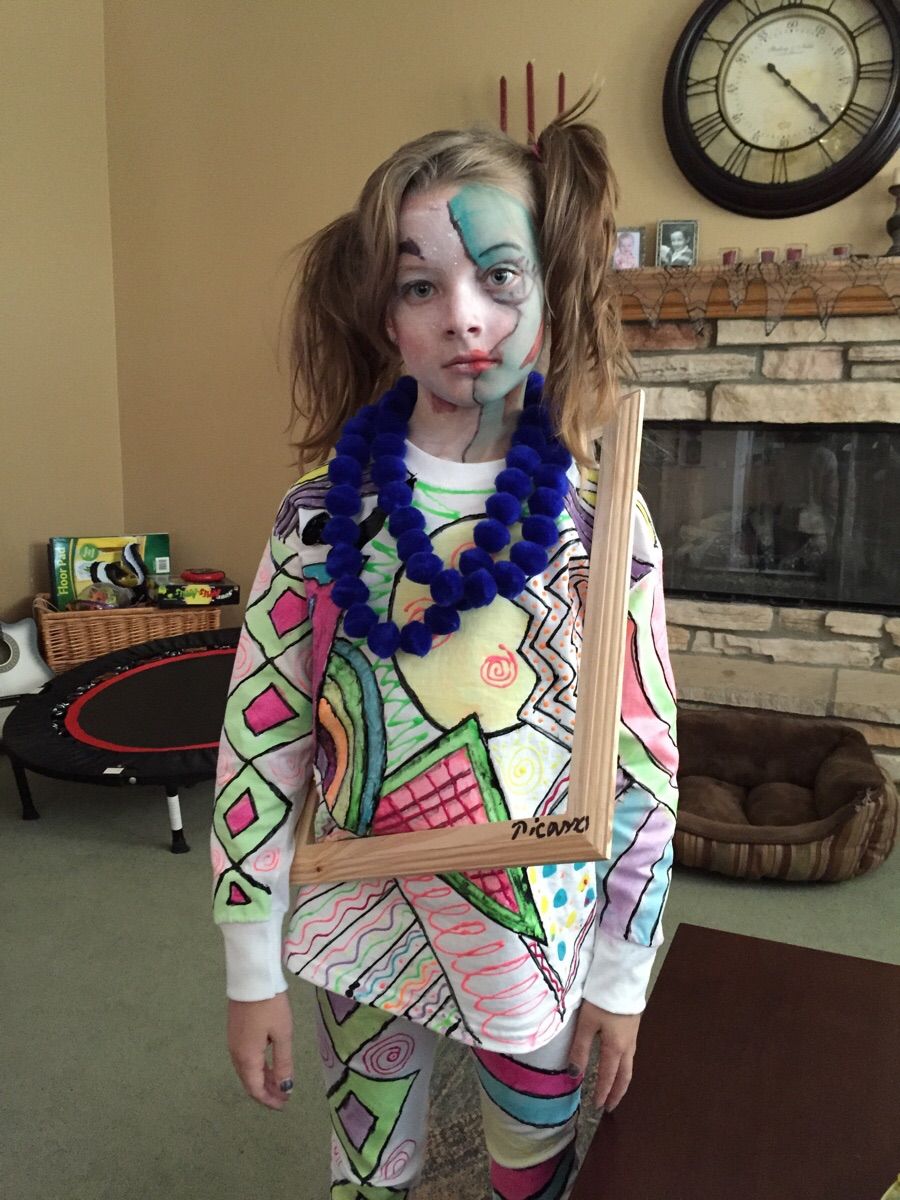 My nine-year-old sister made this Picasso Halloween costume