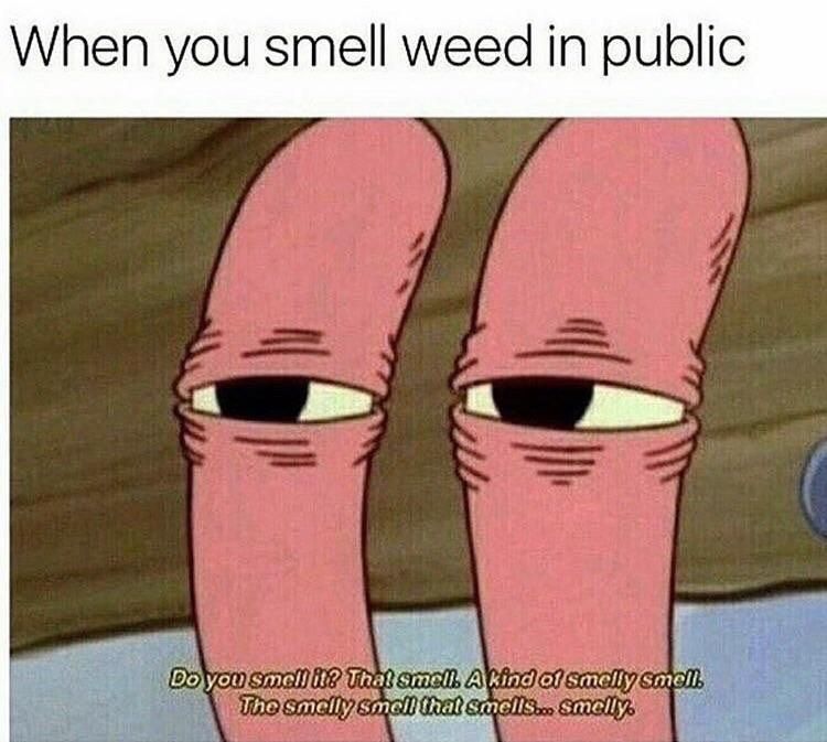 When you smell weed in public...