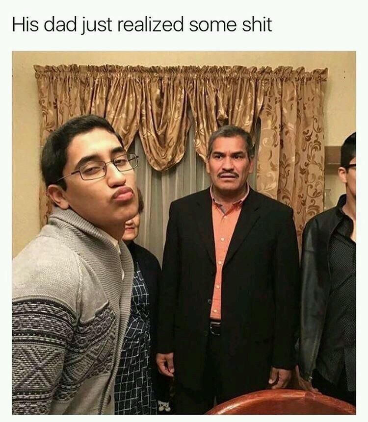 Dad's expression's are priceless.