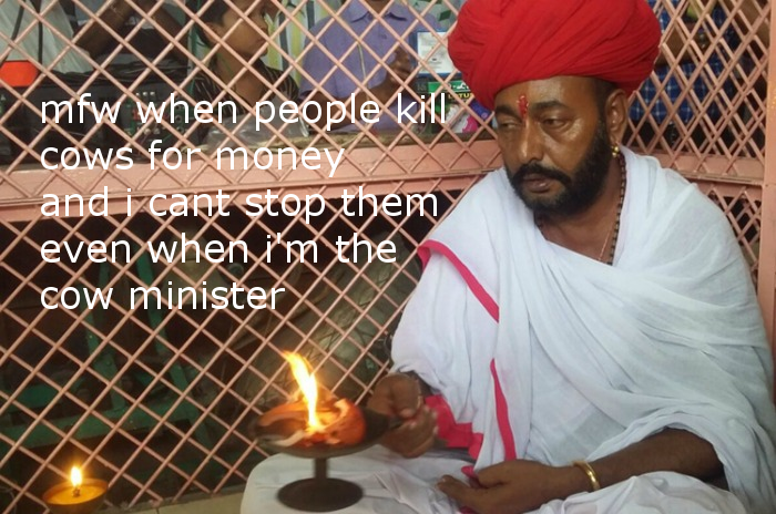 til that india has a cowminister that has trouble with illegal cow killing