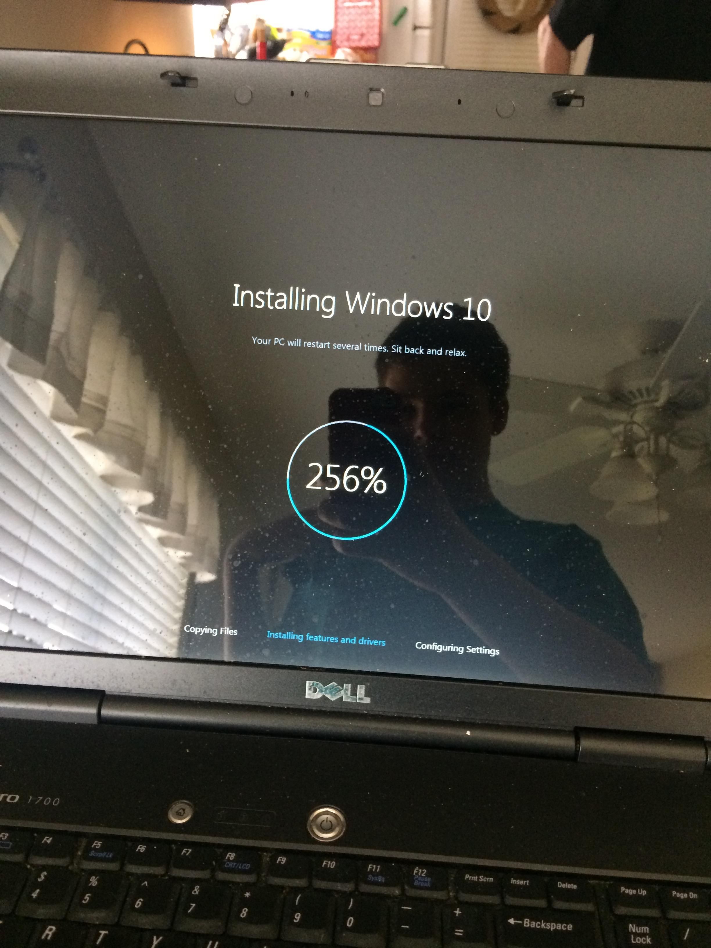 Windows has successfully installed itself 2.56 times.