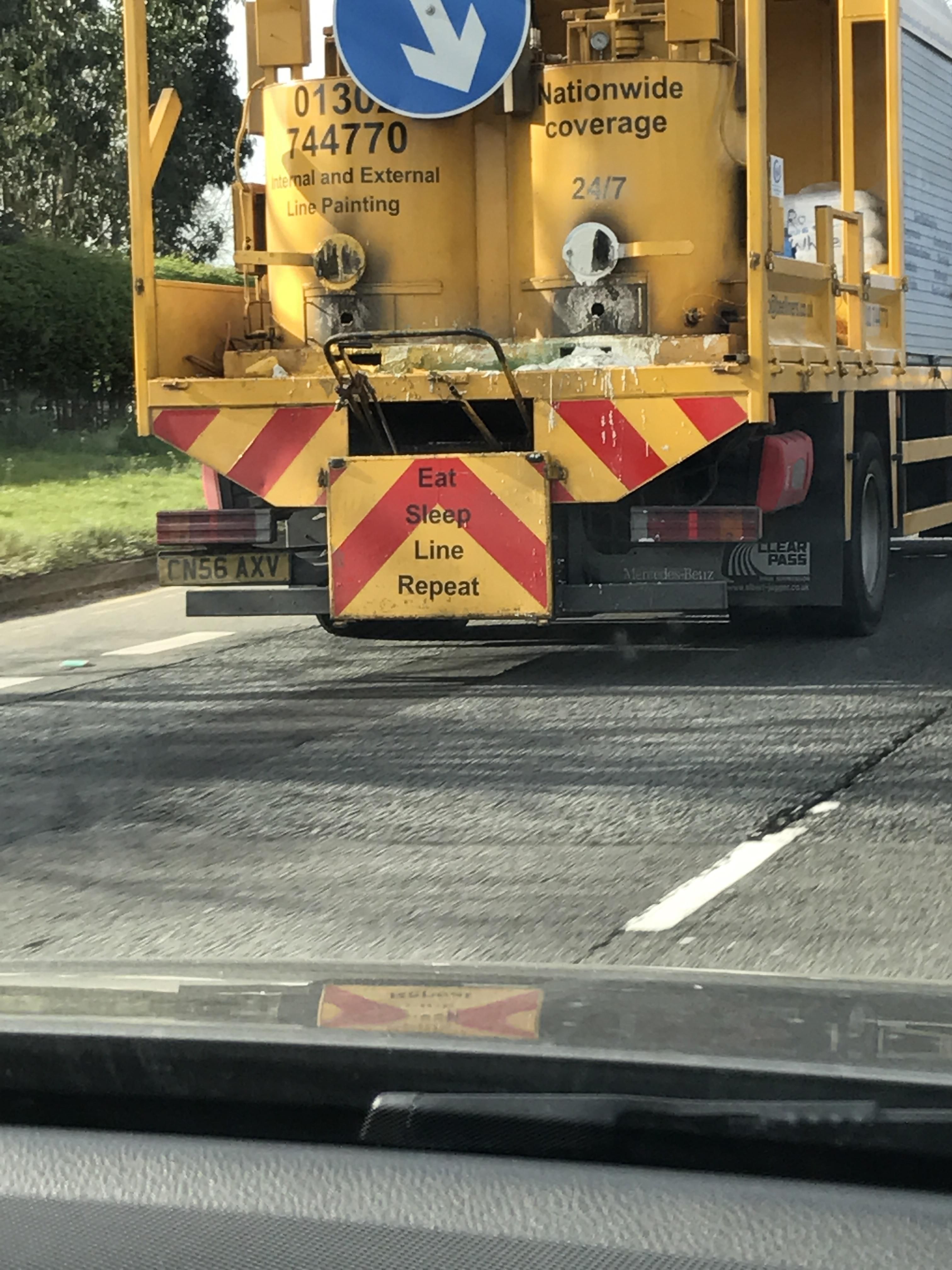 This Line Painting Vehicle Knows What's Up