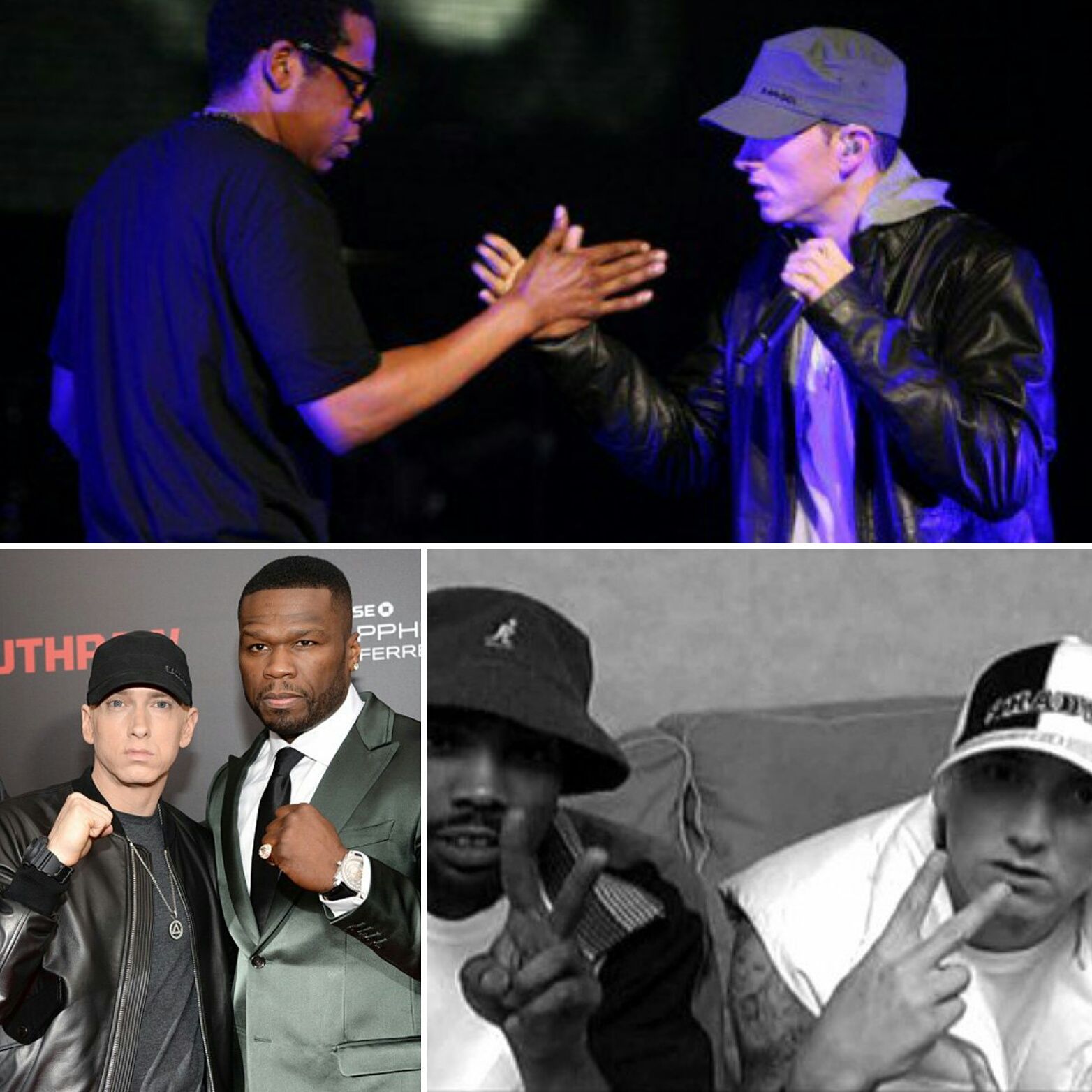 Eminem has never won a game of rock paper scissors. Always a draw.