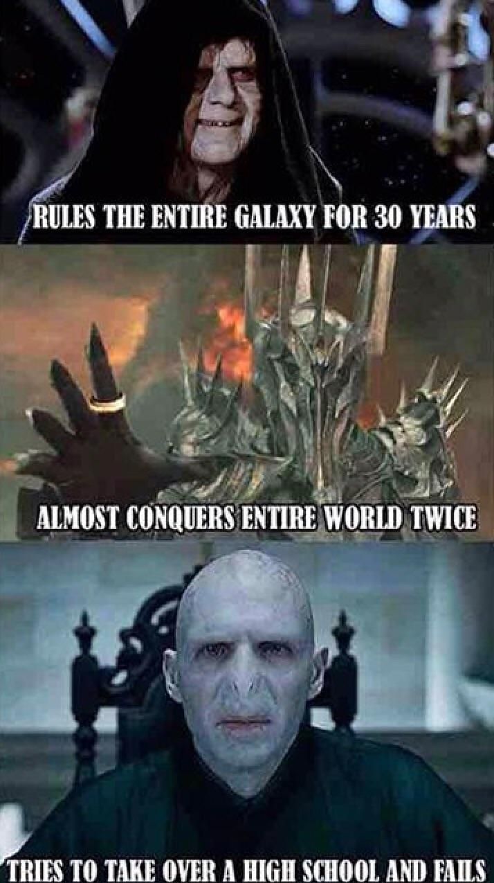Never quite realized how little Voldemort accomplished in comparison to other villains...