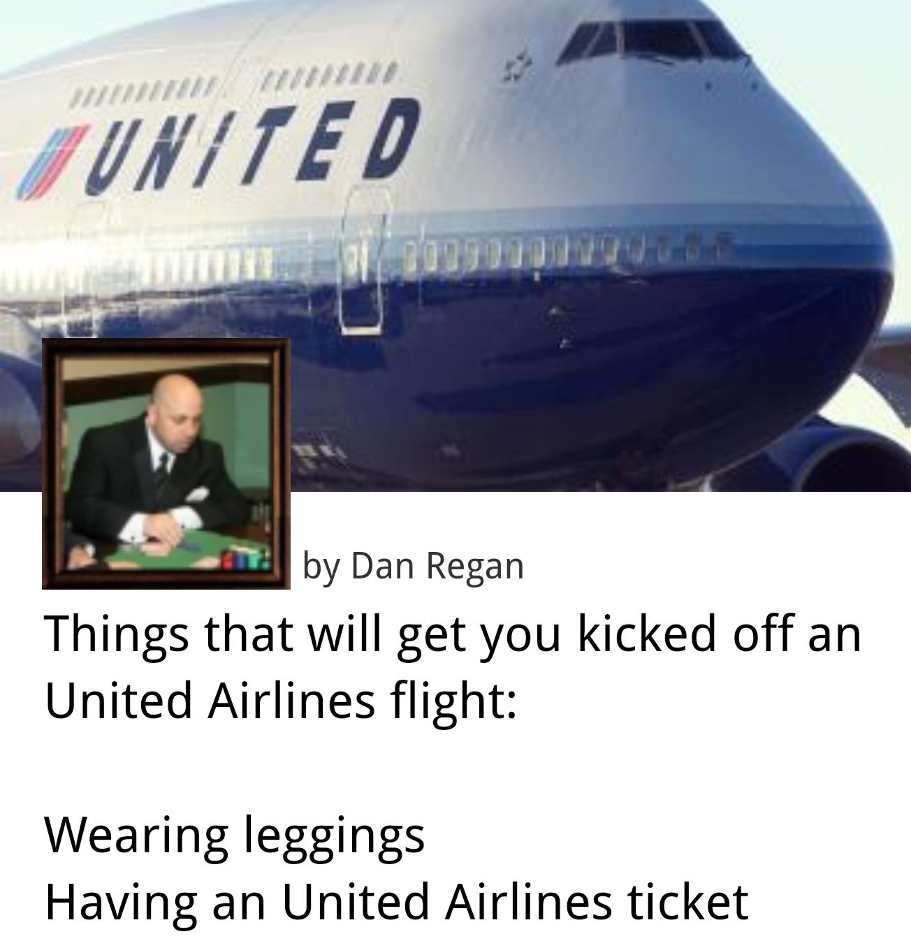 Things that will get you kicked off an United Airlines flight