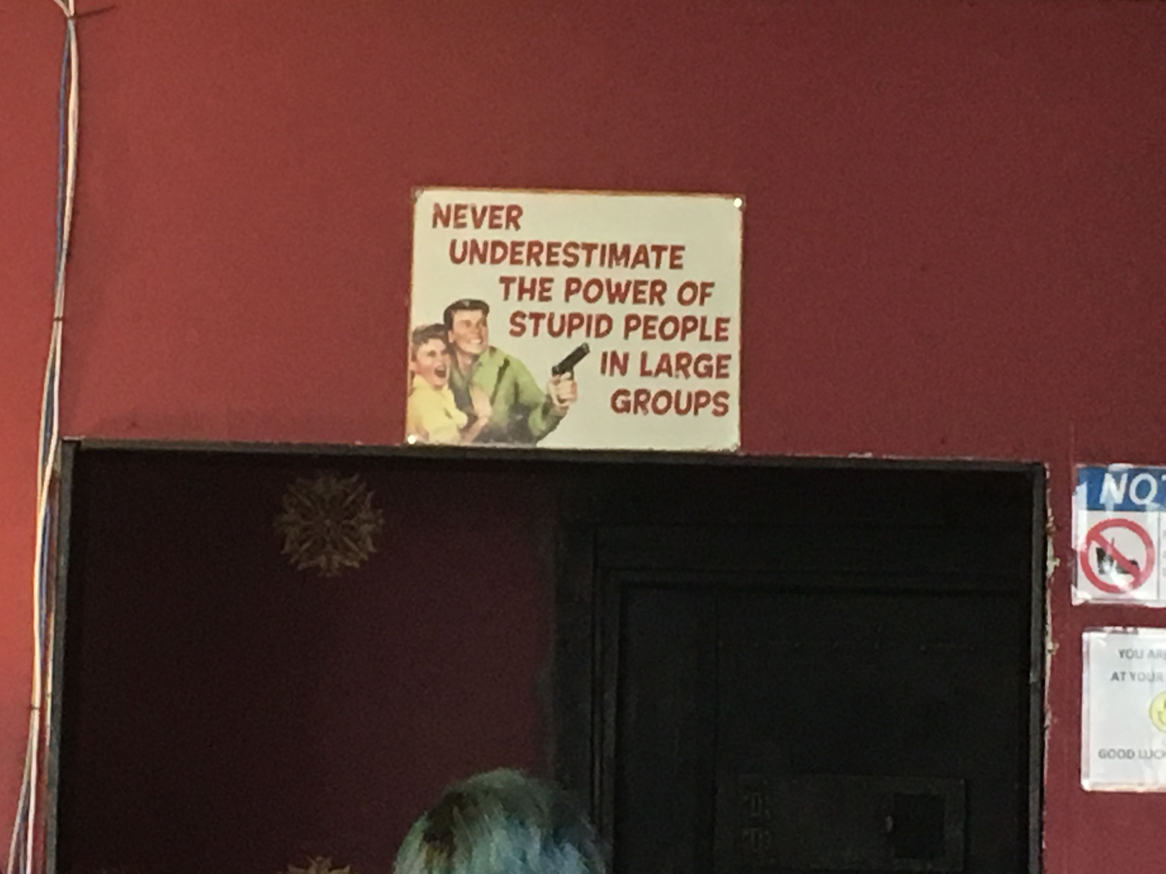 The sign above this escape room