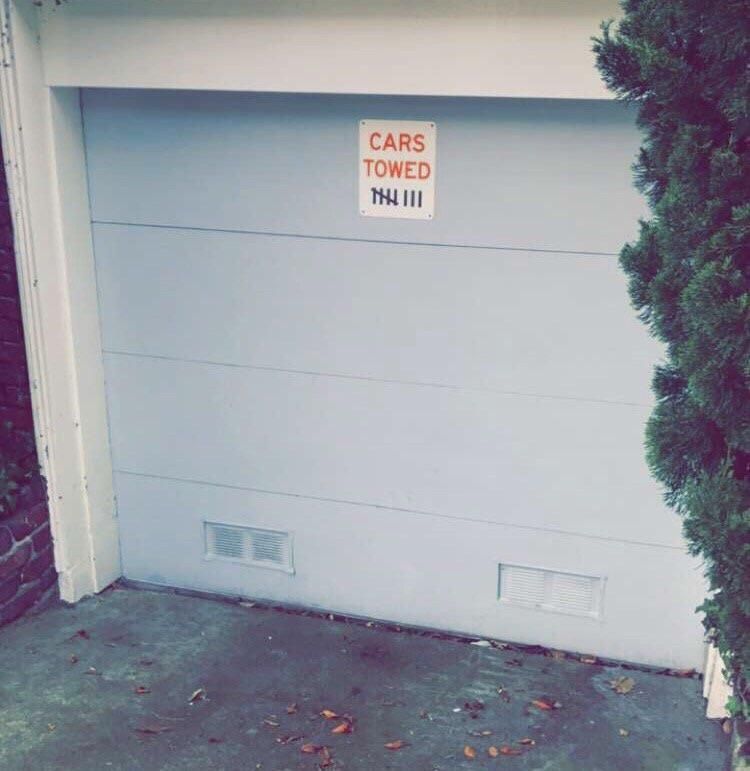 This sign on a persons driveway in San Francisco