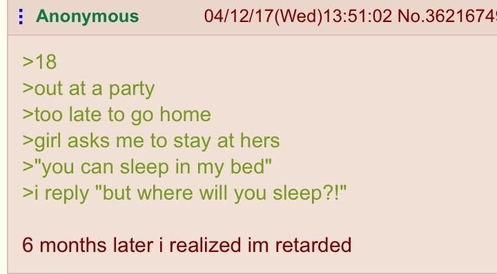 Anon stays the night