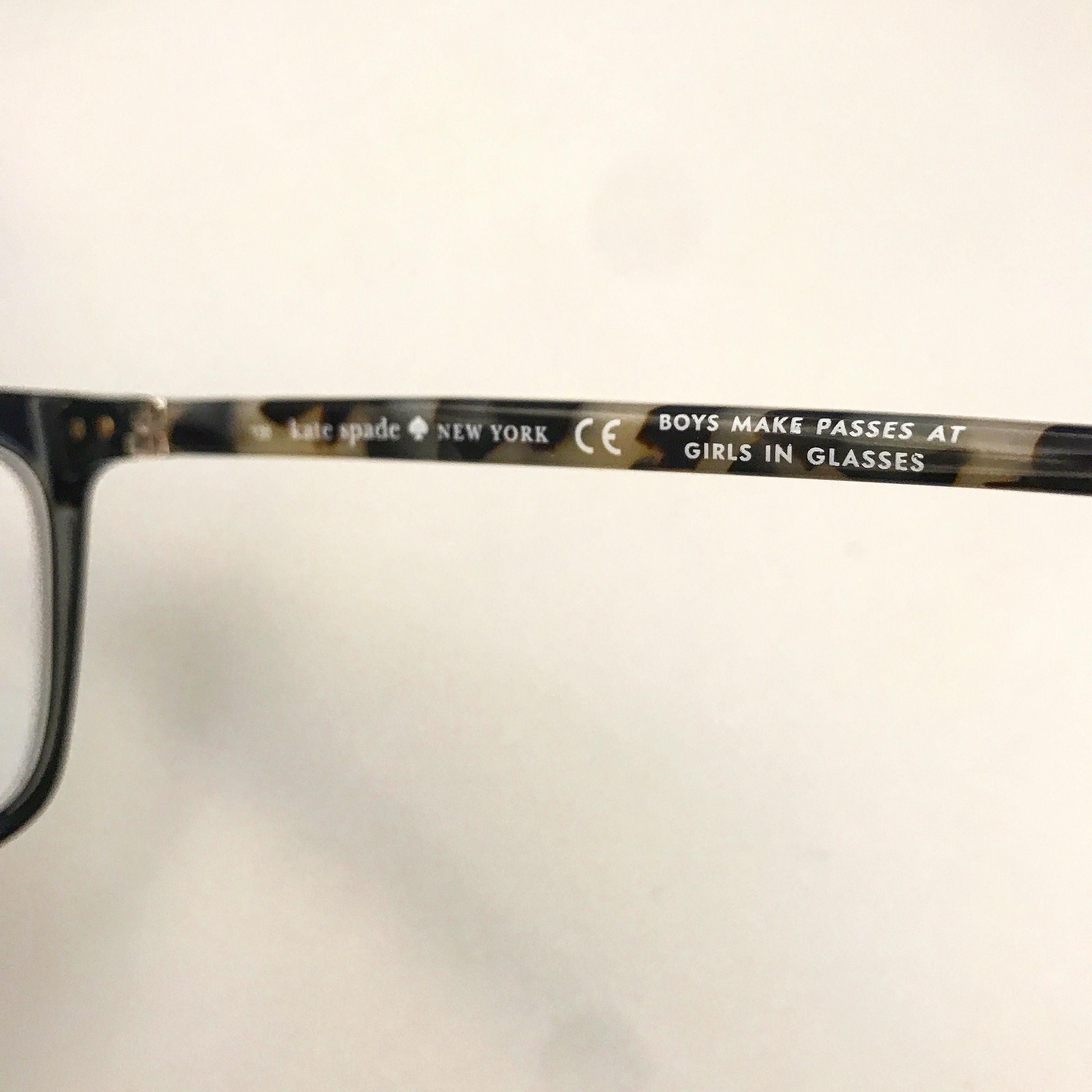 My new glasses have a cute little message.