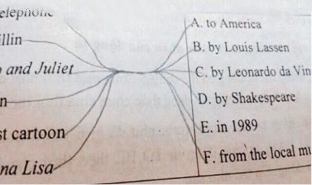 Draw a Line To The Correct Answer