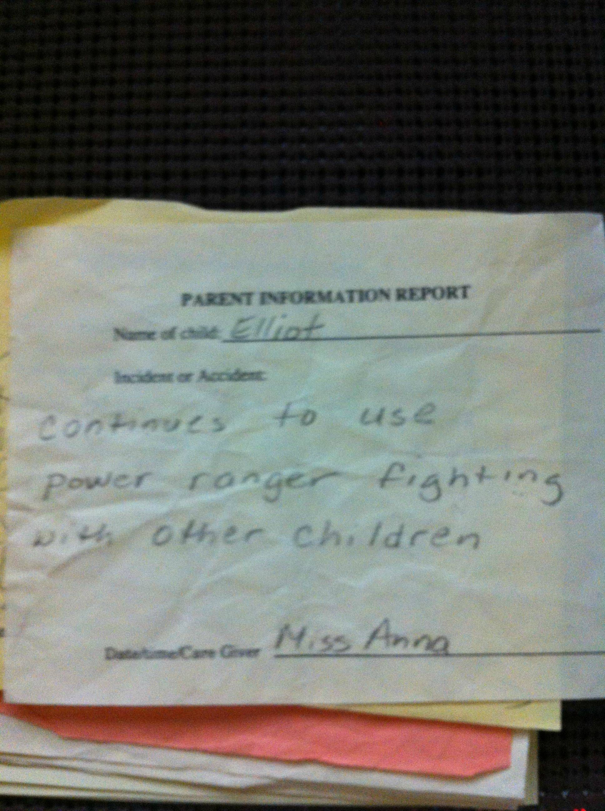 So I found behavior reports from my childhood.