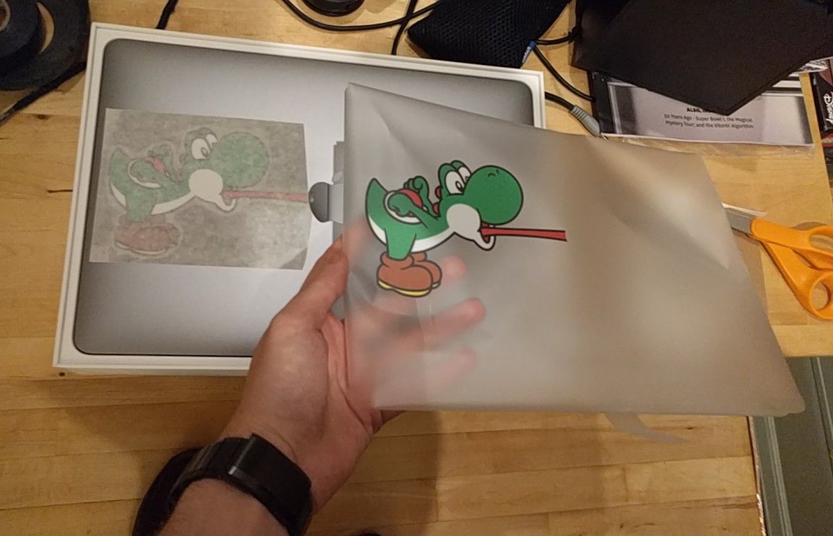 Bought a new MacBook Pro, decided to put my decal on right away. I'm an idiot.