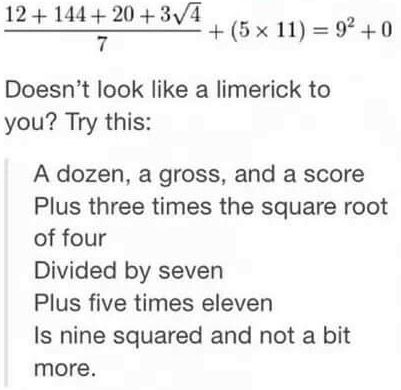 Mathematical limerick