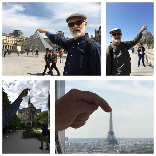 My Father-in-law is visiting France. I asked if he was blending in with the locals and he sent me these 4 pictures.