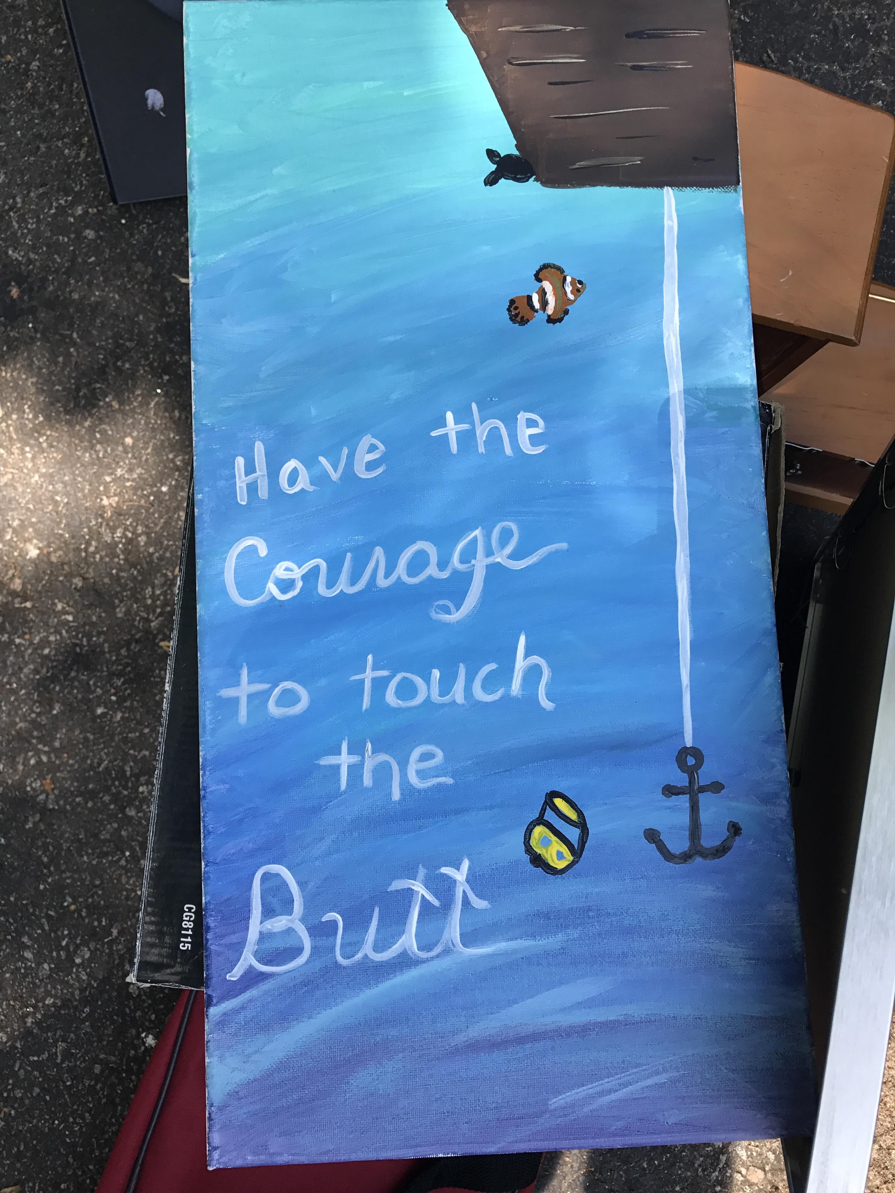 Inspirational painting by budding 10y.o. artist. Yard Sale-$2