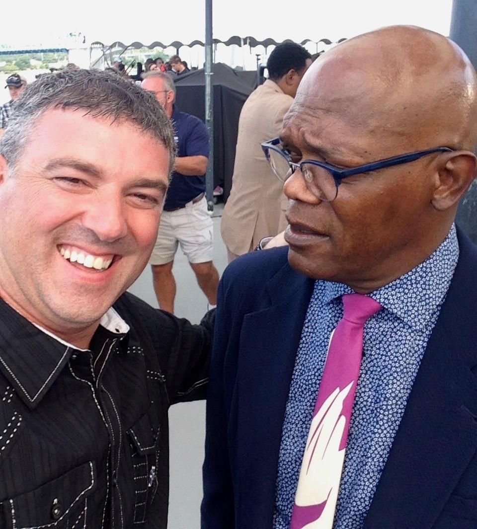 As I snapped the selfie, I told Samuel L. Jackson to pose how he really felt about doing these kinds of things.