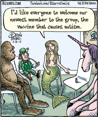 A clever comic about vaccinations from BizarroComics.
