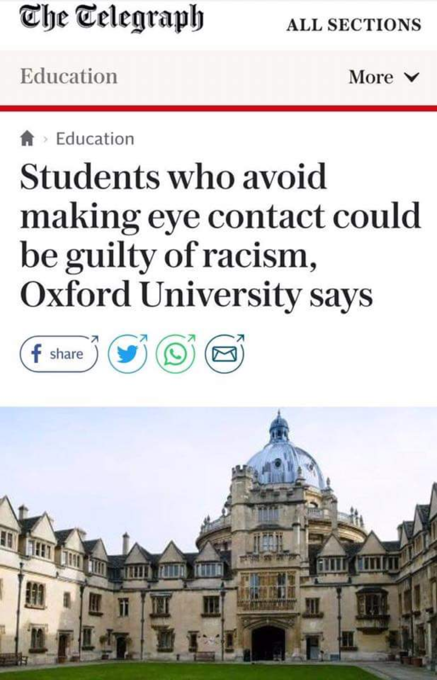"I'm an introvert" - random guy "No, you're a ***ing racist" - Oxford University