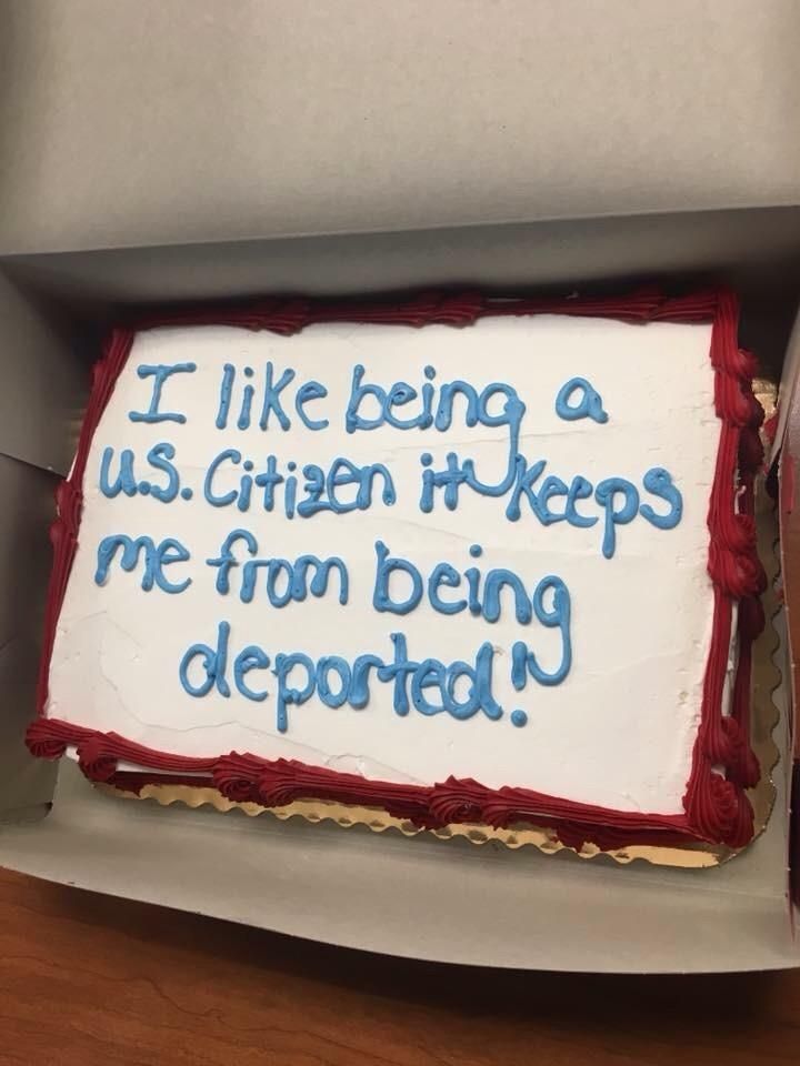 Wife's friend at work became a citizen so her coworkers threw a party.