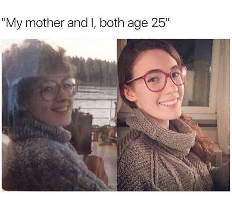 She probably know now how she's going to look like when she's old